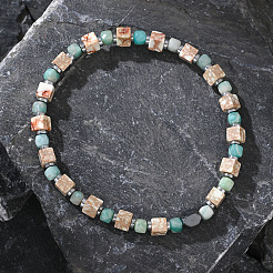 Natural Mixed Gemstone Beads Stretch Bracelets for Men&nbsp;RE8407