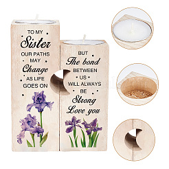 Wooden Candle Holders Set&nbsp;AJEW-SD0001-21E