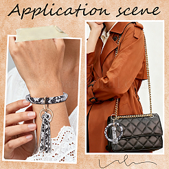 Snakeskin Pattern PU Imitaition Leather Bangle Keychains&nbsp;KEYC-CL0001-45-1