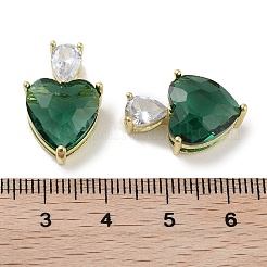 Real 18K Gold Plated Rack Plating Brass Micro Pave Cubic Zirconia Pendants&nbsp;KK-R161-04G-08