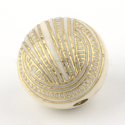 Round Plating Acrylic Beads&nbsp;PACR-Q102-80A