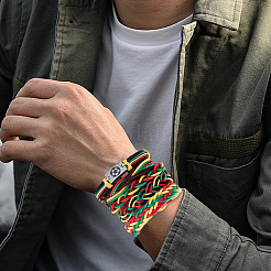 Leather Cord Braided Bracelets Set for Men Women&nbsp;BJEW-CL0001-43B