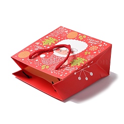 Christmas Santa Claus Print Paper Gift Bags with Nylon Cord Handle&nbsp;CARB-K003-01B-01