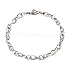 201 Stainless Steel Cable Chain Bracelets&nbsp;STAS-T077-15P