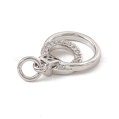 Brass Micro Pave Cubic Zirconia Charms&nbsp;ZIRC-F132-79P