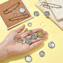 DIY Flat Round Alloy Commemorative Photo Pendants Making Kits&nbsp;DIY-FS0009-23
