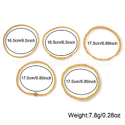 5Pcs 5 Styles Summer Brass Cross Round Beaded Stretch Bracelet Sets&nbsp;FV3491