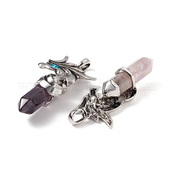 Natural & Synthetic Gemstone and Indicolite Rhinestone Big Pointed Pendants&nbsp;G-G855-06AS