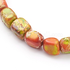 Natural Regalite/Imperial Jasper/Sea Sediment Jasper Beads Stretch Bracelets&nbsp;BJEW-JB05927