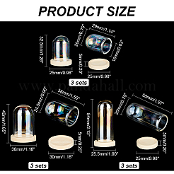 9 Sets 3 Style Glass Dome Cover&nbsp;AJEW-PH0011-45