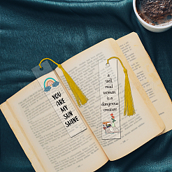 4 Sets Acrylic Bookmark Pendants for Teachers' Day&nbsp;DIY-GL0004-27A