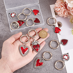 Gothic Heart Alloy Enamel Shoes Charms&nbsp;HJEW-GO00051