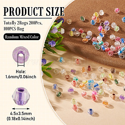 2Bags 200Pcs Transparent Glass Beads&nbsp;GLAA-TA0003-44I