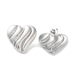 Non-Tarnish Heart 304 Stainless Steel Stud Earrings for Women&nbsp;EJEW-L272-033P-02