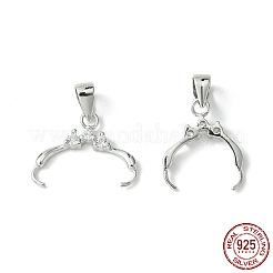 Anti-Tarnish Rhodium Plated 925 Sterling Silver Micro Pave Cubic Zirconia Pendant Bails&nbsp;STER-P034-35P
