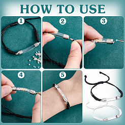 6Pcs 6 Styles Transparent Glass Vial Link Bracelets&nbsp;BJEW-PH01888