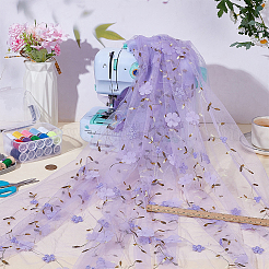 1Pc Polyester Embroidered Mesh Fabric&nbsp;DIY-FG0008-42
