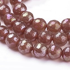 Electroplate Natural Carnelian Beads Strands&nbsp;G-P430-10-B