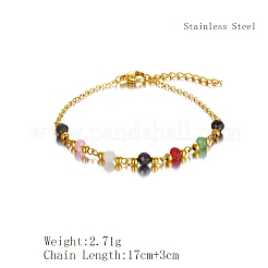 Bohemian Natural Black Agate Beaded Link Bracelets&nbsp;OT4085-1