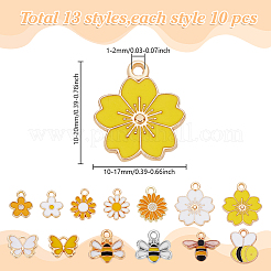 130Pcs 13 Styles Alloy Enamel Charms&nbsp;ENAM-AR0001-90