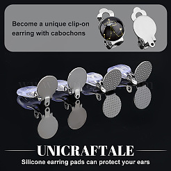 60Pcs 2 Size 304 Stainless Steel Clip-on Earring Findings&nbsp;STAS-UN0040-60