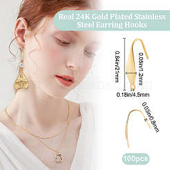 100Pcs 304 Stainless Steel Earring Hooks&nbsp;STAS-BBC0005-04