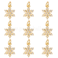 10Pcs Rack Plating Brass Micro Pave Cubic Zirconia Charms&nbsp;KK-BBC0021-56