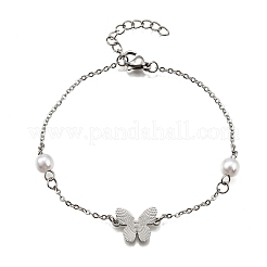304 Stainless Steel Butterfly Link Bracelets&nbsp;BJEW-C098-01B-P