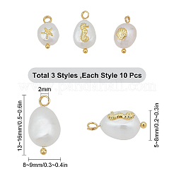 30Pcs 3 Style Natural Keshi Pearl Pendants&nbsp;FIND-SC0001-93