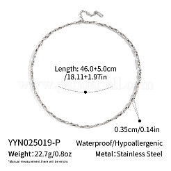 Minimalist 304 Stainless Steel Twisted Bar Link Chain Necklaces for Women&nbsp;WL2320-2