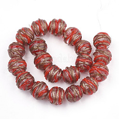 Handmade Gold Sand Lampwork Beads&nbsp;LAMP-T006-03E