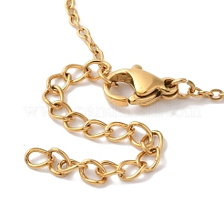 Ion Plating(IP) 304 Stainless Steel Cable Chain Bowknot Pendant Necklaces&nbsp;NJEW-Z041-03G-01