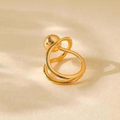 Round Beaded Brass Adjustable Finger Rings&nbsp;FS-WG25FED-01