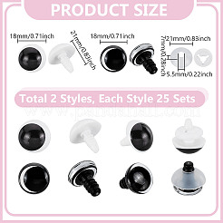 25Sets Flat Round Plastic Doll Craft Eyes&nbsp;FIND-GA0005-41