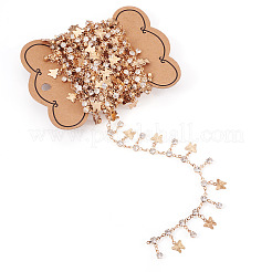 Handmade Rhinestone Flat Round Link Chains&nbsp;CHC-TA0001-35