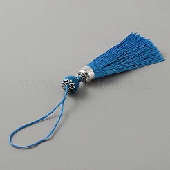Polyester Tassel Big Pendants Decorations&nbsp;HJEW-TAC0019-01K