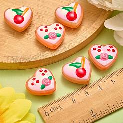 8Pcs 2 Colors Painted Glass Beads Enamel Beads&nbsp;LAMP-SZ0001-84
