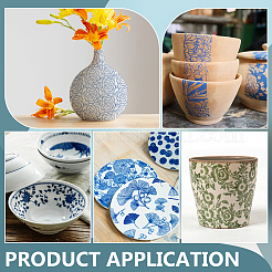 6Pcs 6 Styles Paper Ceramic Decals&nbsp;DIY-BC0015-30A