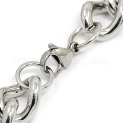 Tarnish Resistant 304 Stainless Steel Curb Chain/Twisted Chain Bracelets&nbsp;STAS-A028-B140P