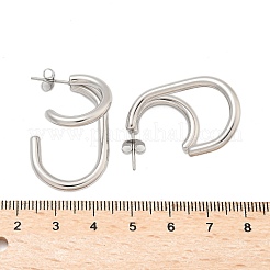 304 Stainless Steel Two-layer C-Shaped Stud Earrings&nbsp;EJEW-Z098-18P