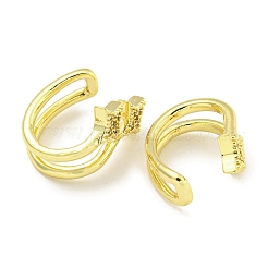Brass Micro Pave Cubic Zirconia Cuff Earrings&nbsp;EJEW-C104-065G