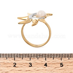 304 Stainless Steel Moonstone Rings for Women&nbsp;RJEW-B137-01