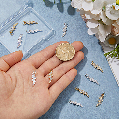 12Pcs 2 Colors Brass Micro Pave Cubic Zirconia Pendants&nbsp;ZIRC-HS0001-22