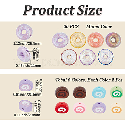 16Pcs 8 Colors Opaque Acrylic Imitation Food Beads&nbsp;OACR-PA0002-19