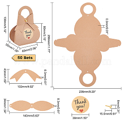 50 Sets Kraft Paper Candy Boxes&nbsp;CON-PH0002-54