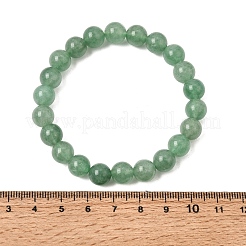 Natural Green Strawberry Quartz Round Beaded Stretch Bracelets for Women&nbsp;GG-CBA3F02-01