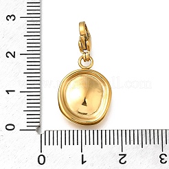 Flat Round 304 Stainless Steel Rhinestone Pendants Decoration&nbsp;STAS-R159-53G