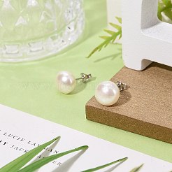 Valentine Presents for Her 925 Sterling Silver Ball Stud Earrings&nbsp;EJEW-D029-9mm-2