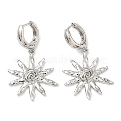 Sun Brass Hoop Earrings&nbsp;EJEW-C181-11P