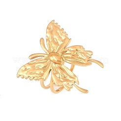 304 Stainless Steel Butterfly Cuff Open Rings&nbsp;RJEW-Z137-03G
